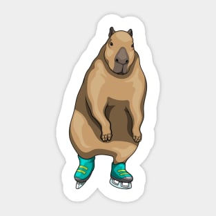 Capybara Ice skating Ice skates Sticker